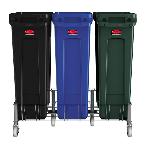 16 Gallon Plastic Gray 1971258 Rubbermaid Commercial Vented Slim Jim Trash Can Waste Receptacle
