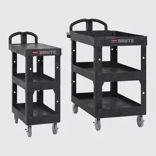 Rubbermaid Commercial Service/Utility Cart, Two-Shelf, Black